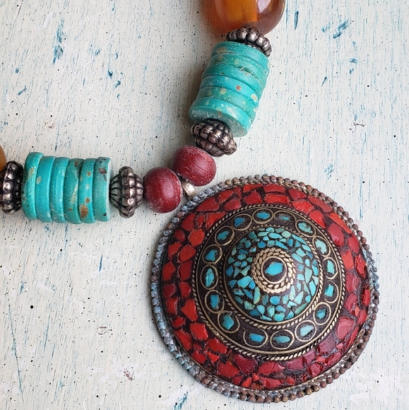Aztec statement Necklace - Picture 3 of 8